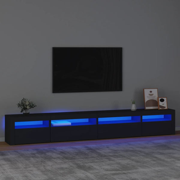 TV-Schrank mit LED-Leuchten Schwarz 270x35x40 cm