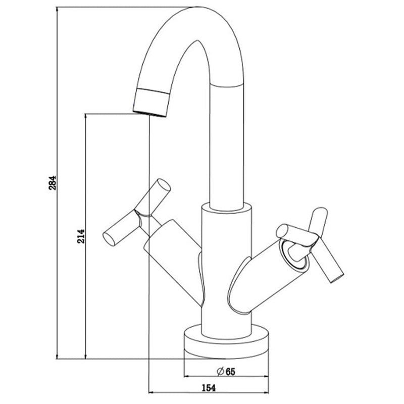 SCHÜTTE Waschtischarmatur mit 2 Griffen ELIOT Chrom