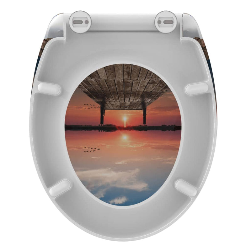 SCHÜTTE WC-Sitz mit Absenkautomatik Schnellverschluss SUNSET SKY