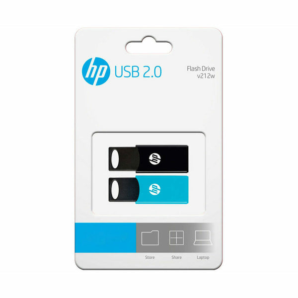 USB Pendrive HP 4712847099760 USB 2.0 64GB 2 Stück Schwarz 64 GB