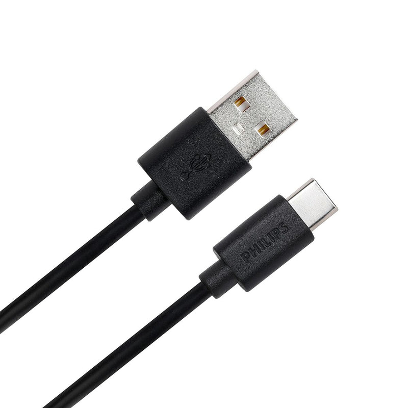 USB A zu USB-C-Kabel Philips DLC3104A/00 Schnelles Laden 1,2 m Schwarz