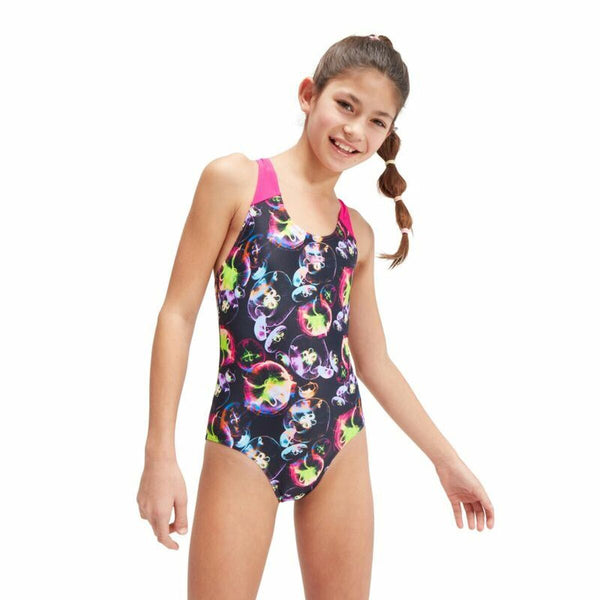 Badeanzug für Mädchen Speedo Allover Splashback Blau