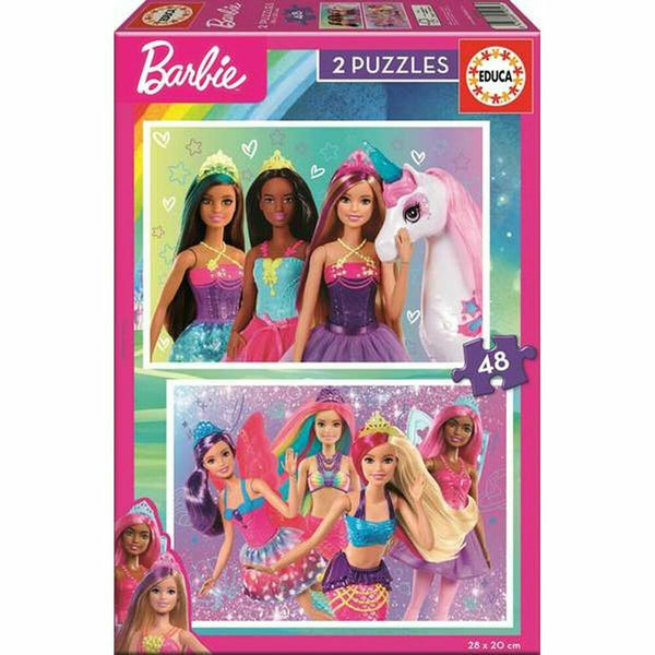 Set mit 2 Puzzeln   Barbie Girl         48 Stücke 28 x 20 cm