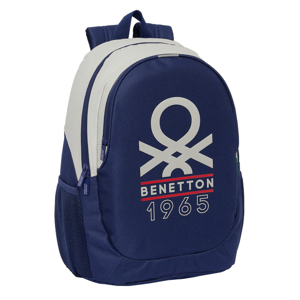 Schulrucksack Benetton Varsity Grau Marineblau 32 x 44 x 16 cm