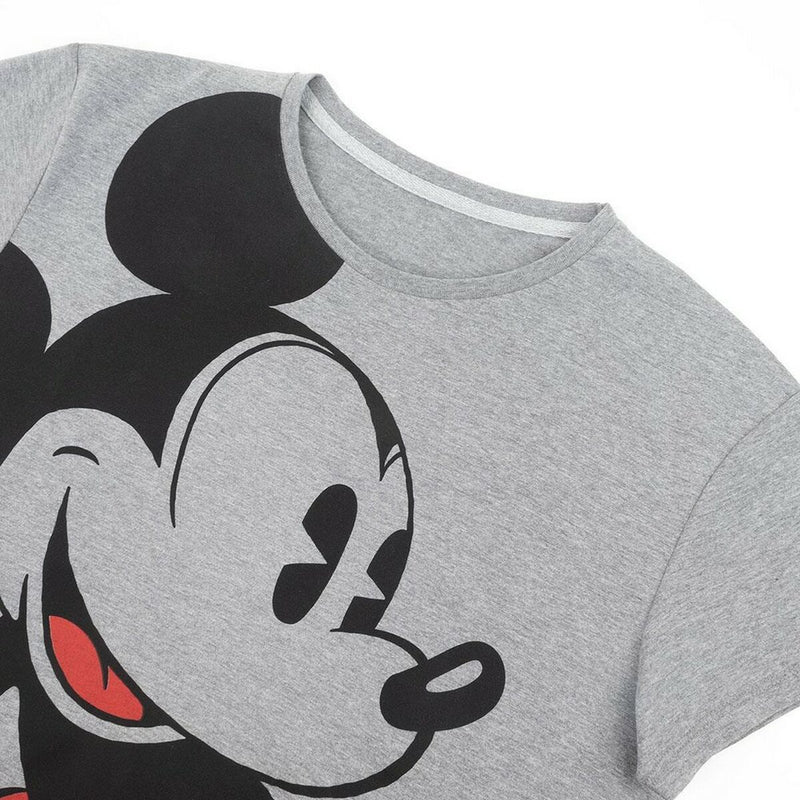 Damen Kurzarm-T-Shirt Mickey Mouse Grau Dunkelgrau