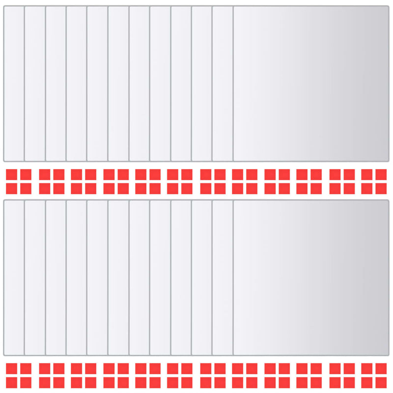 24-tlg. Spiegelfliesen-Set Quadratisch Glas