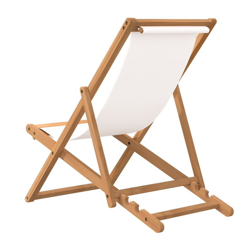 Liegestuhl Teak 56x105x96 cm Creme