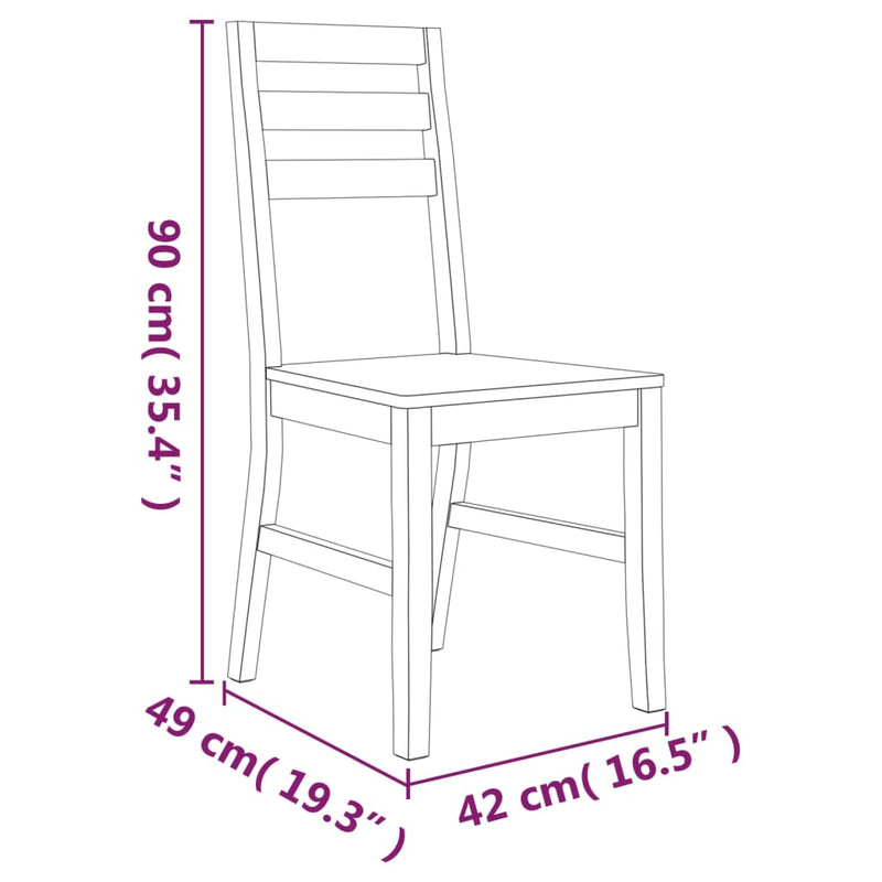 Esszimmerstühle 2 Stk. Massivholz Akazie