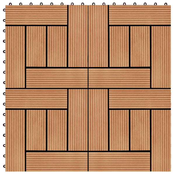 Terrassenfliesen 11 Stück WPC 30 x 30 cm 1 qm Teakholzfarbe