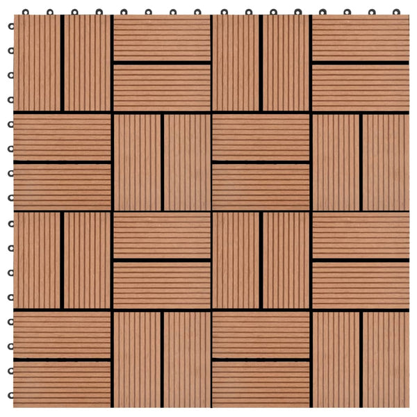 Terrassenfliesen 11 Stück WPC 30 x 30 cm 1 qm Braun