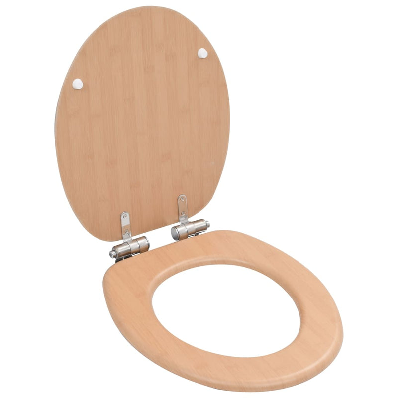 Toilettensitz mit Soft-Close-Deckel MDF Bambus-Design