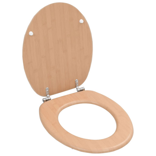 Toilettensitz mit Deckel MDF Bambus-Design