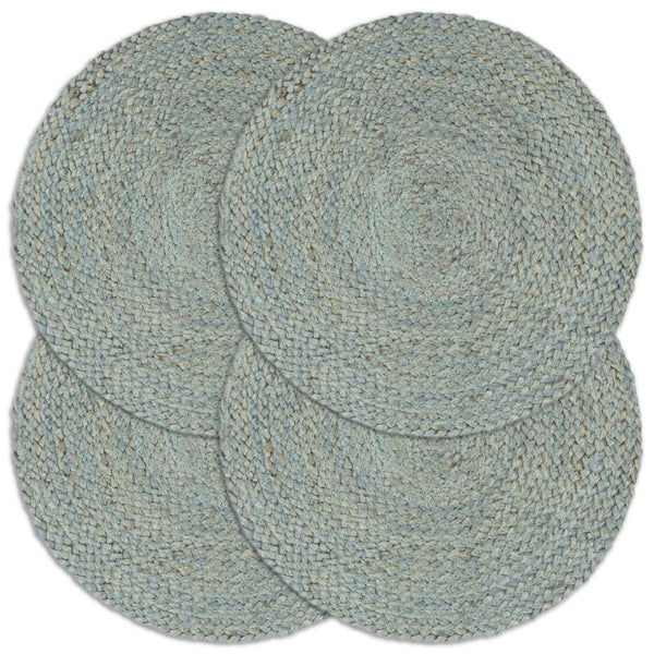 Tischsets 4 Stk. Olivgrün 38 cm Rund Jute