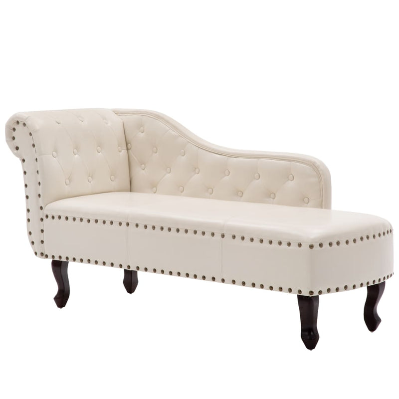 Chaiselongue Creme Kunstleder