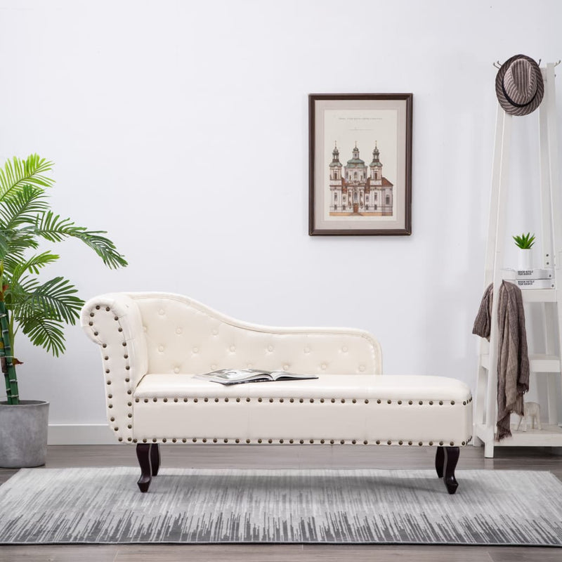 Chaiselongue Creme Kunstleder