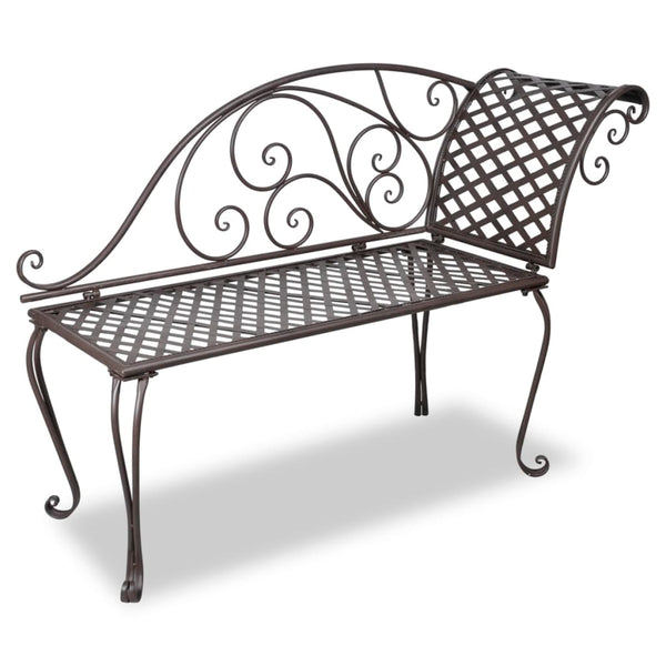 Garten-Chaiselongue 128 cm Stahl Antik Braun