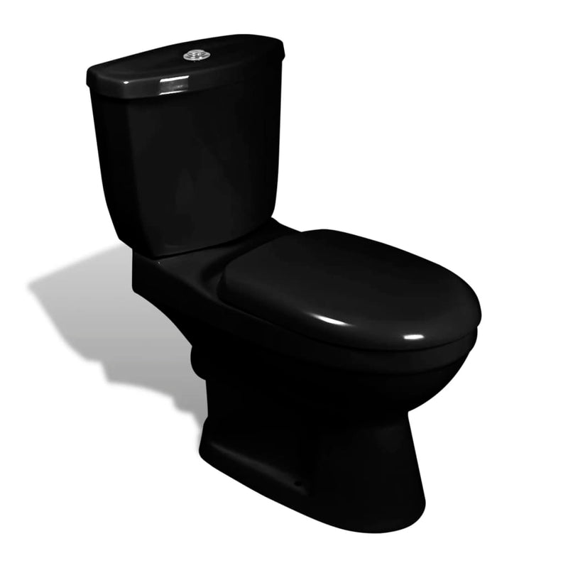 Toilette mit Spülkasten Schwarz