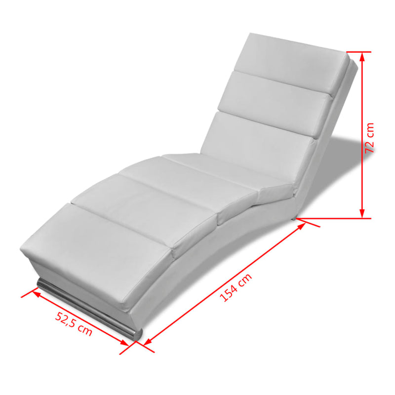 Chaiselongue Weiß Kunstleder