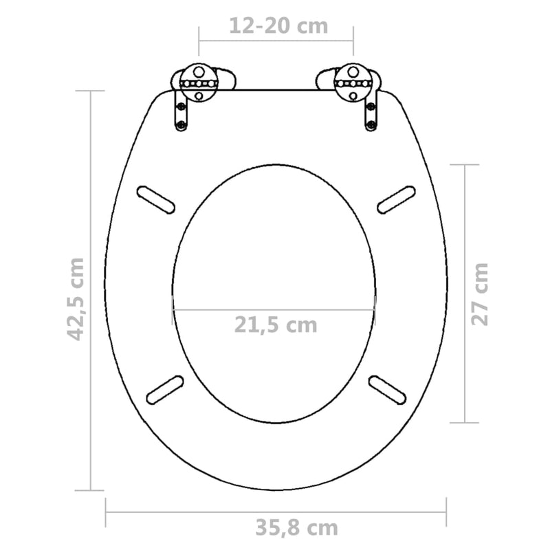 Toilettensitz MDF Deckel mit Absenkautomatik Design Schwarz