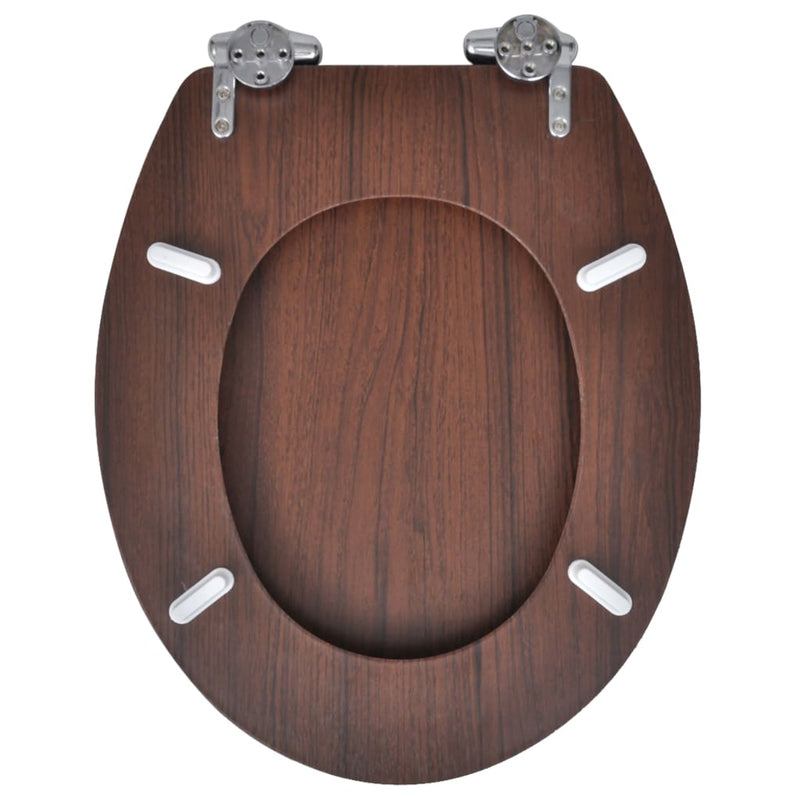 Toilettensitz MDF Deckel mit Absenkautomatik Design Braun