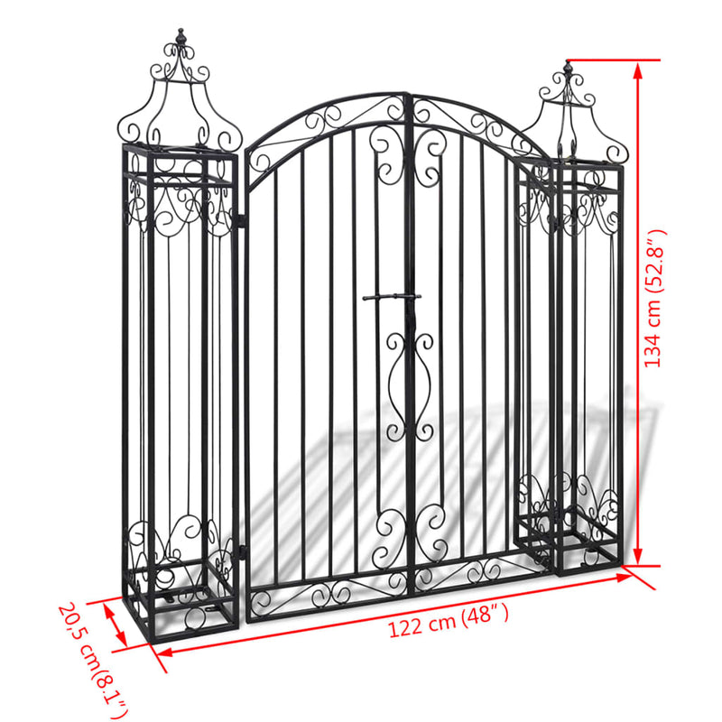 Zierendes Gartentor Schmiedeeisen 122×20,5×134 cm