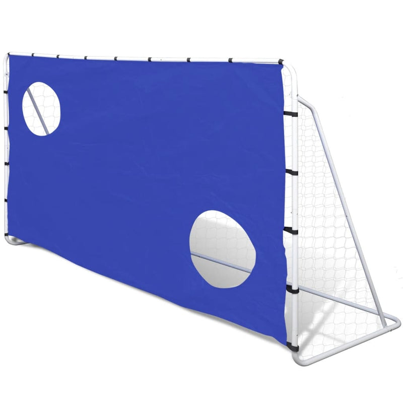 Fußballtor mit Torwand 240x92x150 cm Stahl Hochwertig