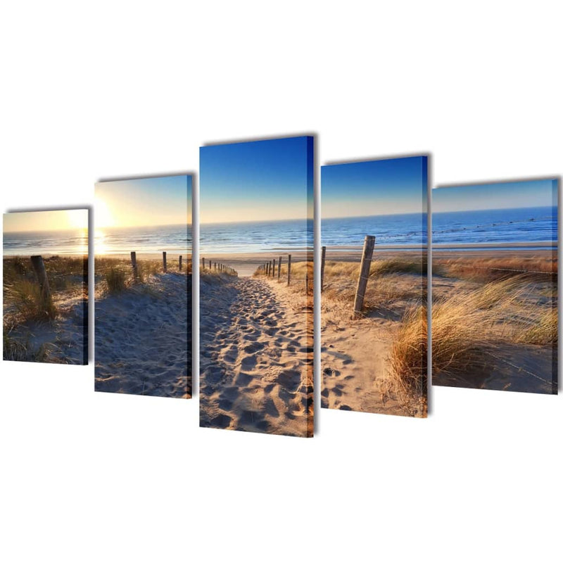 Bilder Dekoration Set Strand 100 x 50 cm