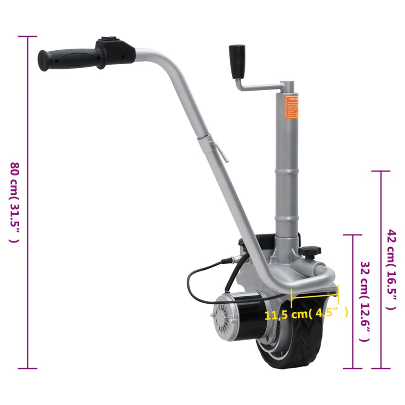 Stützrad Motorisiert Rangierhilfe für Anhänger 12V 350W