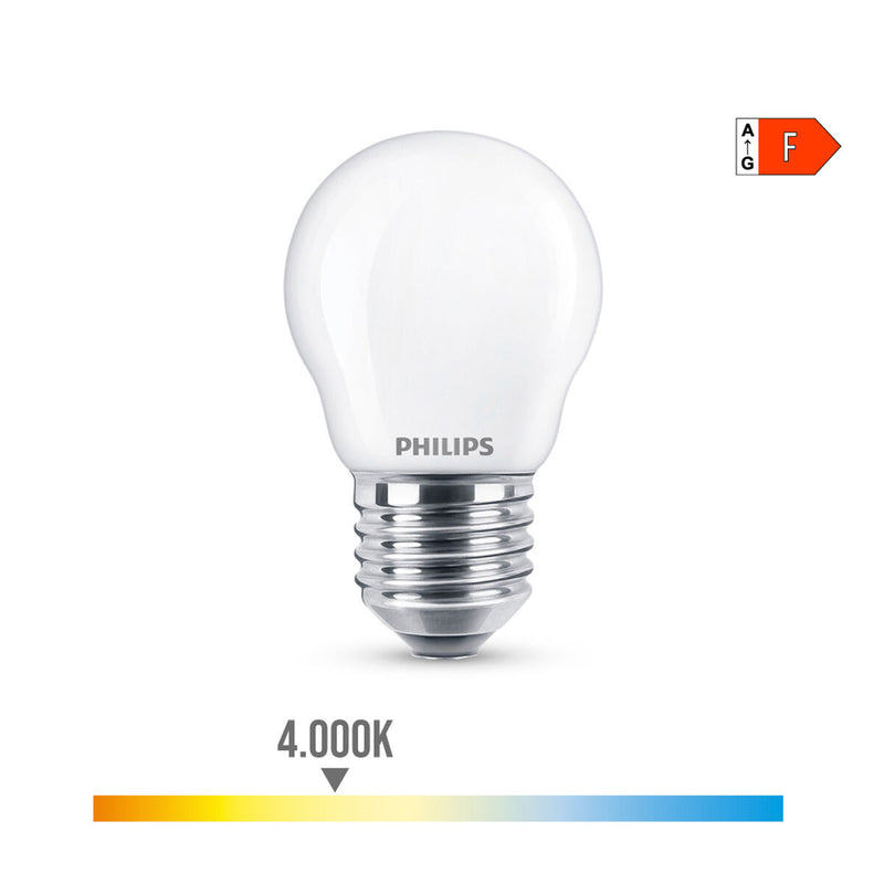 LED-Lampe Philips Weiß F 40 W 4,3 W E27 470 lm 4,5 x 7,8 cm (4000 K)
