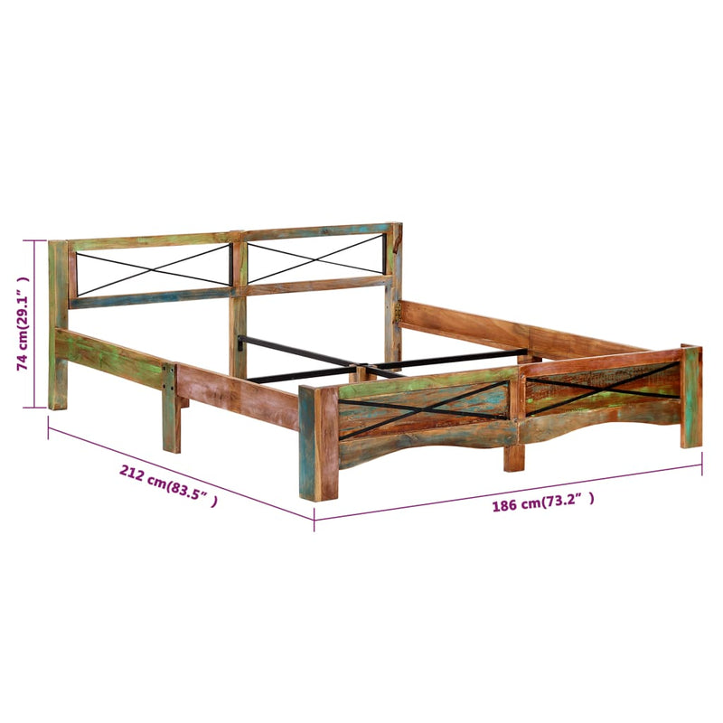 Massivholzbett Altholz 180x200 cm