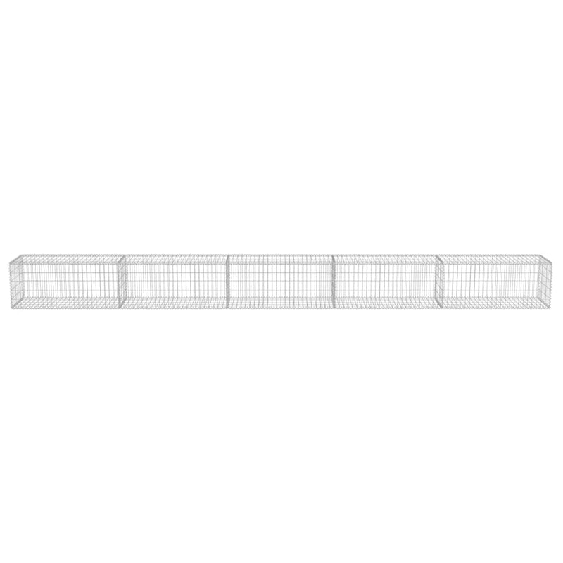 Gabionenwand mit Abdeckung Verzinkter Stahl 600×50×50 cm