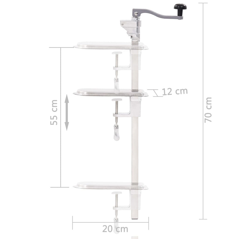 Dosenöffner Silbern 70 cm Aluminium und Edelstahl