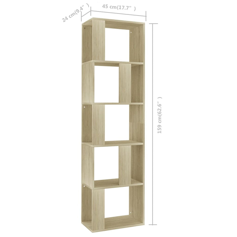 Bücherregal/Raumteiler Sonoma-Eiche 45x24x159 cm Holzwerkstoff