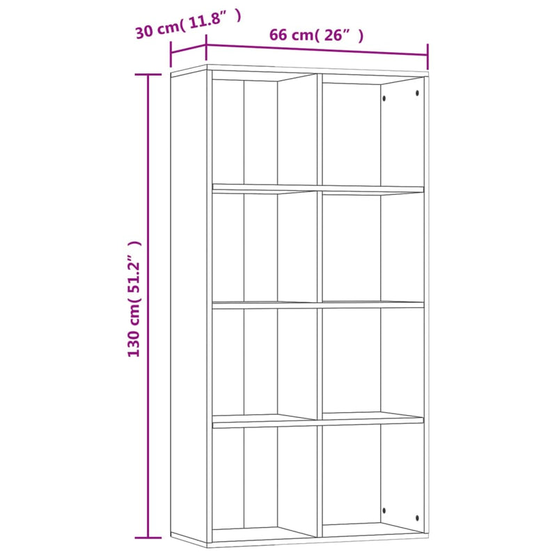 Bücherregal/Sideboard Sonoma-Eiche 66×30×130 cm Holzwerkstoff