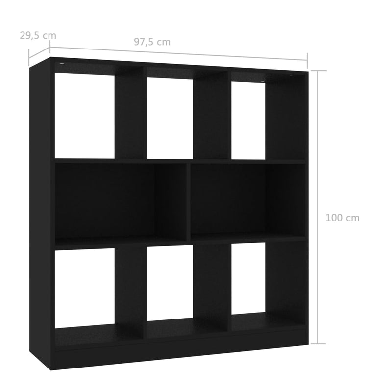 Bücherregal Schwarz 97,5x29,5x100 cm Holzwerkstoff