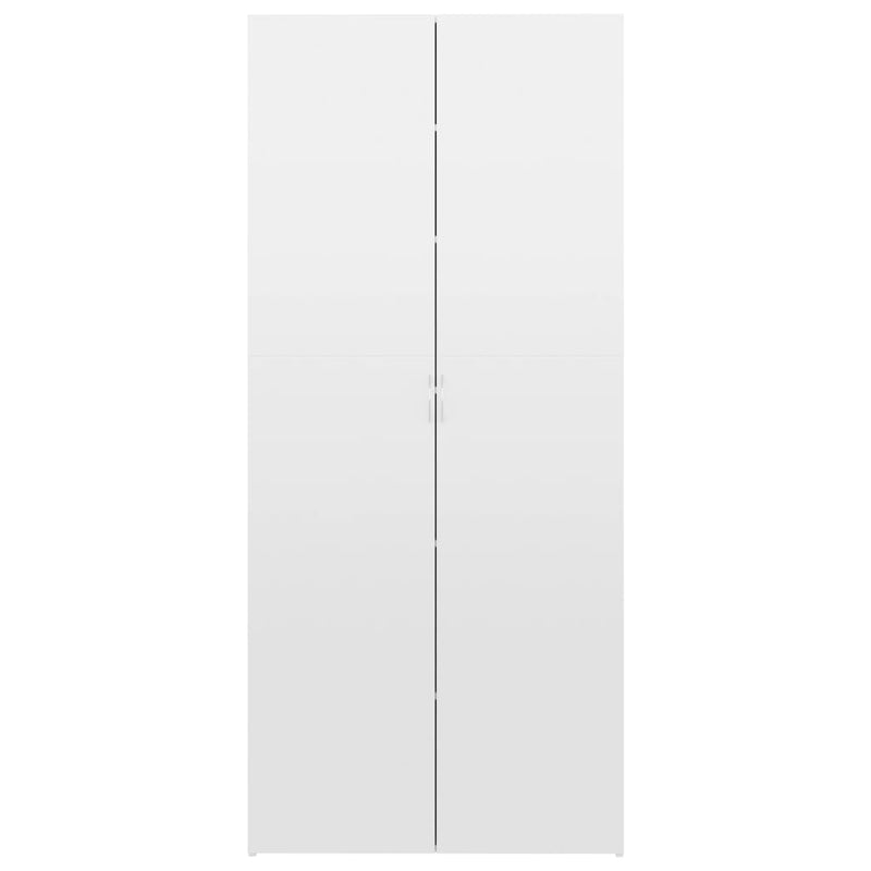 Schuhschrank Hochglanz-Weiß 80x35,5x180 cm Holzwerkstoff