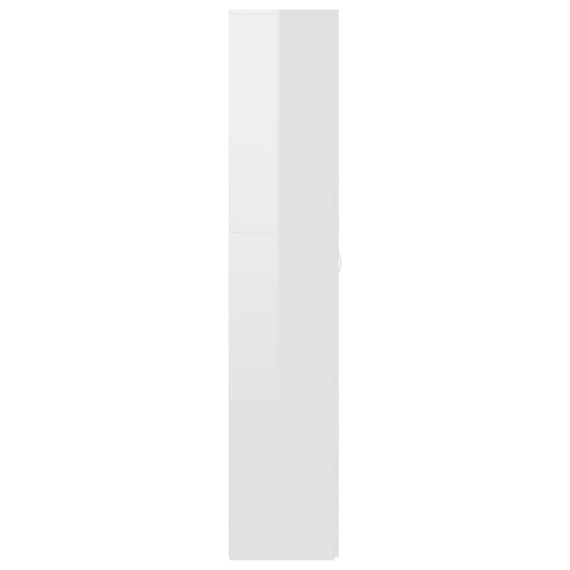Schuhschrank Hochglanz-Weiß 80x35,5x180 cm Holzwerkstoff