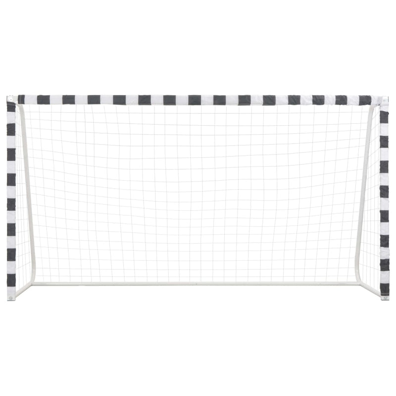 Fußballtor 300x160x90 cm Metall Schwarz und Weiß