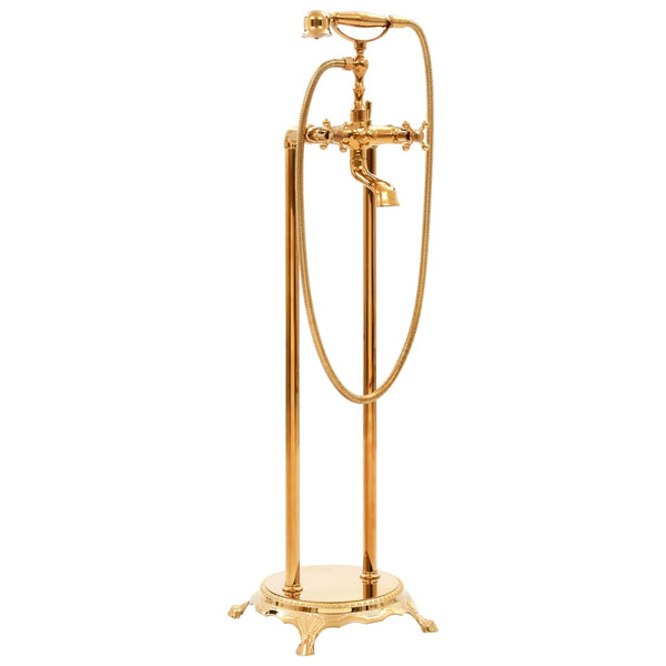 Freistehende Badewannenarmatur Edelstahl 99,5 cm Golden