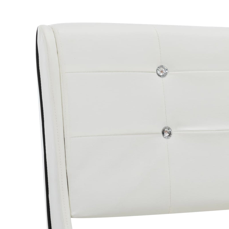 Bett mit Memory-Schaum-Matratze Weiß Kunstleder 140x200 cm