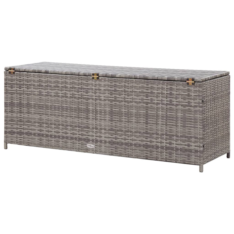 Garten-Auflagenbox Grau 150x50x60 cm Poly Rattan