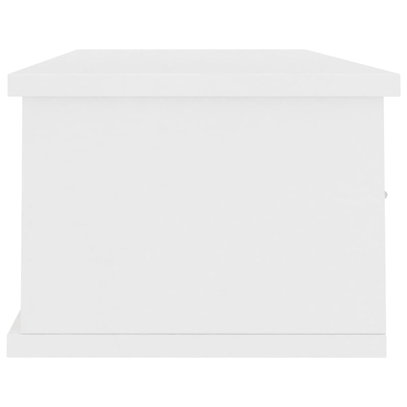 Wand-Schubladenregal Weiß 88x26x18,5 cm Holzwerkstoff