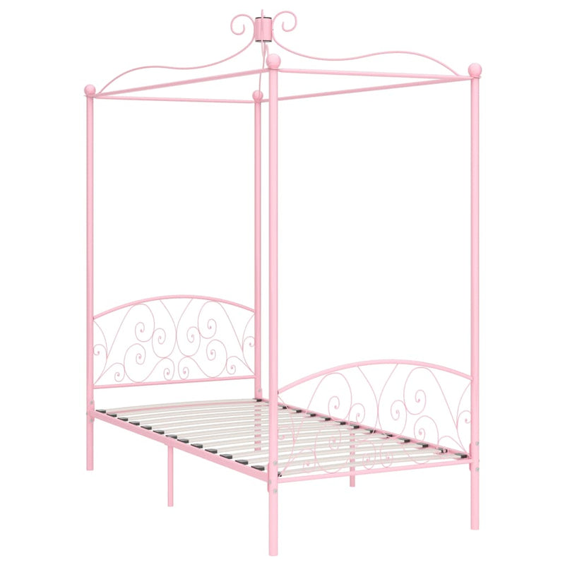 Himmelbett-Gestell Rosa Metall 90 x 200 cm