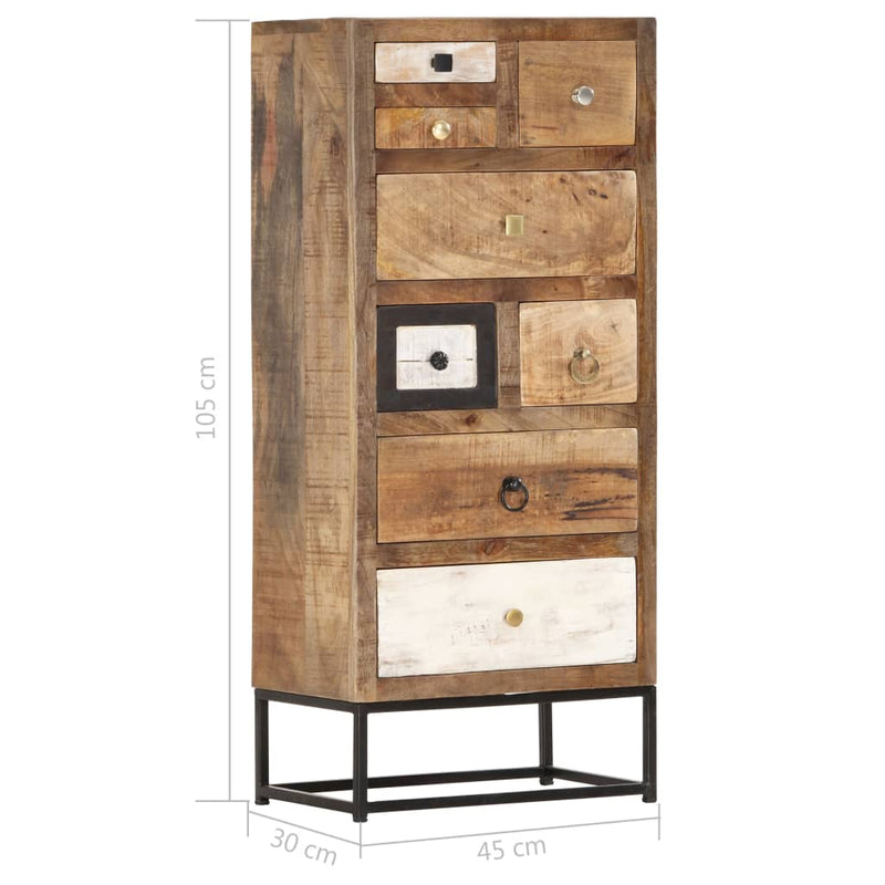 Highboard mit Schubladen 45x30x105 cm Altholz Massiv