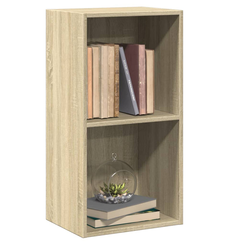 Bücherregal 2 Fächer Sonoma-Eiche 40x30x76,5 cm Holzwerkstoff