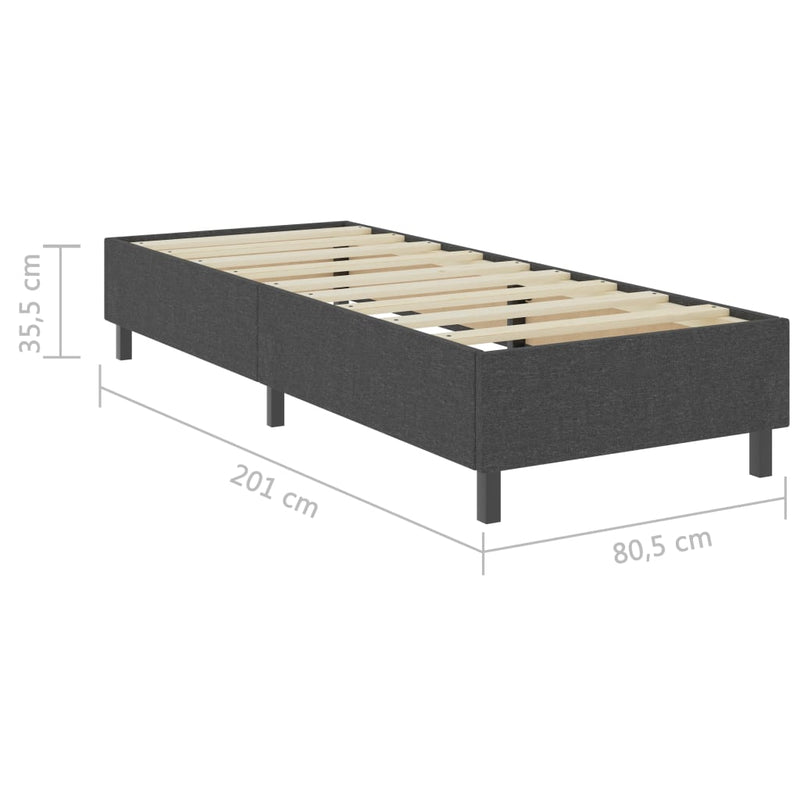 Boxspring-Bettgestell Grau Stoff 80x200 cm