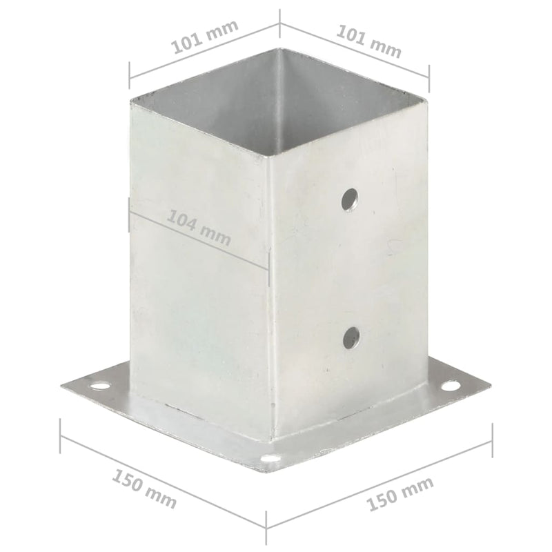 Pfostenanker 4 Stk. Verzinktes Metall 101 mm