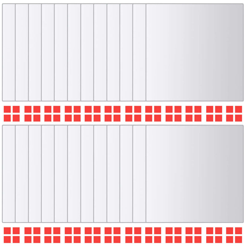 48-tlg. Spiegelfliesen-Set Quadratisch Glas