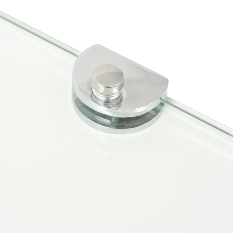 Eckregale 2 Stk. mit verchromten Halterungen Glas Transparent