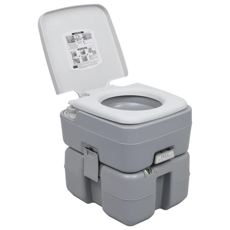 Tragbare Campingtoilette Grau 20+10 L